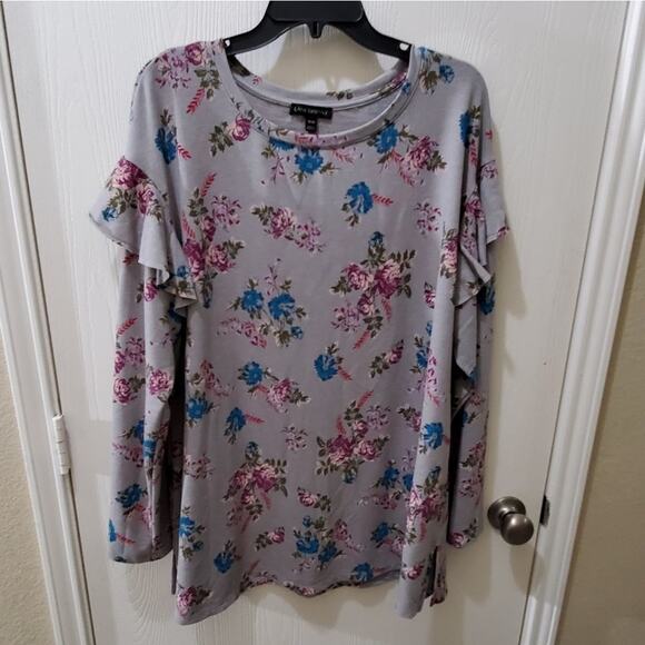 Lane Bryant floral ruffle sleeve‎ tunic size 18/20 - Picture 1 of 6